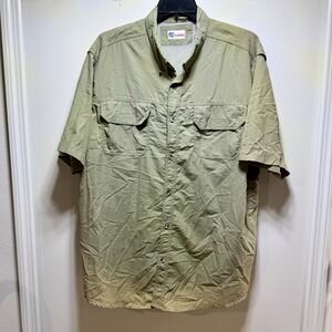 All American Fisherman Vented Fishing Long Sleeve Shirt Men's 2XL Green 2 Tone